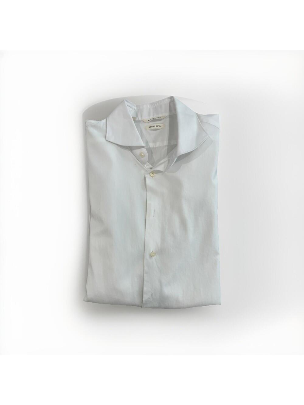 SUITSUPPLY MENS WHITE DRESS SHIRT 17/43 XL SLIM FIT EGYPTIAN COTTON FRENCH CUFF